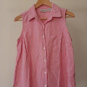 Vintage pink striped sleeveless top